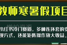 小红书教师寒暑假冷门赛道 评语模板变现及矩阵放大收益教程