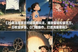 2026年治愈系农村动画新玩法 零门槛起号破播放轻松赚收益