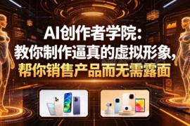 AI创作者学院精品教程 教你制作虚拟形象实现不露脸产品销售