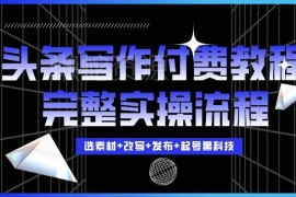 2024今日头条AI写作变现实操教程 完整盈利流程干货分享