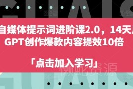 AI自媒体提示词进阶课2.0 14天用GPT创作爆款内容提效10倍