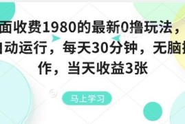 2024全自动0撸挂机赚钱玩法 每天操作30分钟当日即可见收益