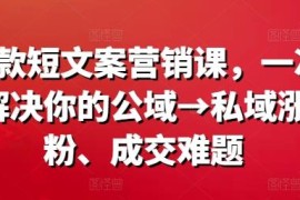 爆款短文案营销课 系统解决公域转私域涨粉、成交全链路难题