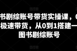 0基础图书剧综账号带货实操课 从0到1搭建起号变现全流程