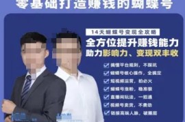 零基础视频号运营变现全攻略 14天打造可盈利蝴蝶号实操教程