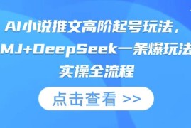 2025AI小说推文高阶起号 MJ+DeepSeek爆款玩法实操全流程