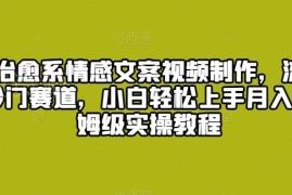 治愈系情感文案视频制作教程 零基础小白上手变现全指南