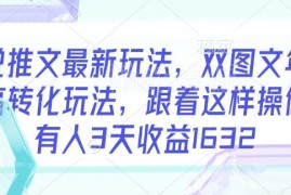 小说推文双图文新玩法解析 抓年轻粉高转化3天收益超千元