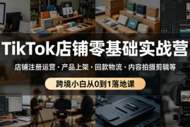 TikTok跨境店铺零基础实战营 小白从0到1落地运营全链路课程