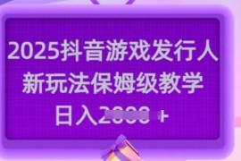 2025抖音游戏发行人新玩法解析 保姆级教学低门槛可长期操作