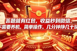 无需养机的答题赚红包项目 收益秒到微信操作简单门槛低