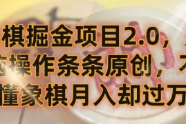 象棋掘金2.0项目玩法详解 零基础不懂象棋也能多平台盈利