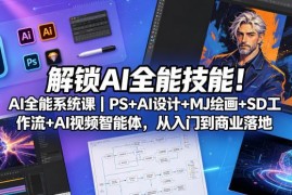 AI全能系统课从入门到商业落地 覆盖设计绘画视频智能体全技能