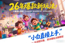 2026年儿童科普AI视频爆款新玩法 全流程实操小白入门教程