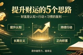 提升财运的5个实用思路 认知行动习惯叠加打造财富复利