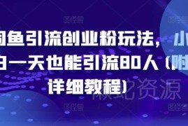 2024最新闲鱼引流创业粉实操教程 小白可实现单日引流80人