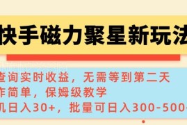 快手磁力聚星新玩法详解 可查实时收益的单机批量实操教程
