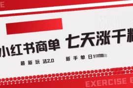 2025小红书商单2.0最新玩法 3天涨千粉接单变现全攻略
