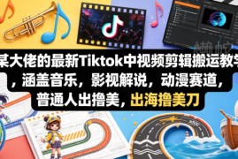 TikTok中视频剪辑搬运实操教程 覆盖多赛道普通人出海变现指南