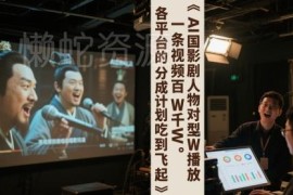 AI三国影视剧人物对口型唱歌玩法 高播放赚平台分成实操教程