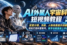 AI制作外星人宇宙科普短视频教程 附模板新手零门槛上手