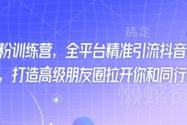 2025最新打粉训练营 全平台精准引流打造差异化高级朋友圈