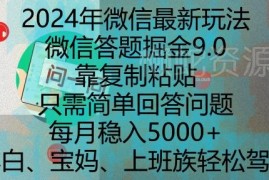2024微信问一问答题掘金9.0玩法 低门槛新手副业操作指南