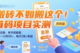 低门槛一键拉新首码项目实测 单号操作每小时收益可达50+
