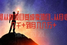 如何从做项目转型卖项目实现月入过万 附创业粉引流技巧