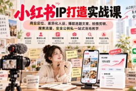 小红书IP打造实战课 定位人设选题剪辑引流变现一站式教学