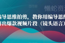 编导思维拍剪技巧教学 掌握镜头语言打造爆款短视频片段