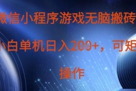 微信小程序游戏搬砖项目详解 单设备盈利可支持矩阵操作