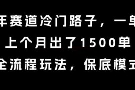 中老年赛道冷门盈利项目拆解 单客788上月出1500单全流程解析
