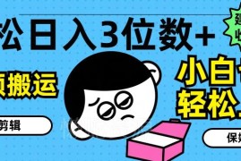 无需剪辑的中视频搬运保姆级教学 新手可操作轻松日入三位数