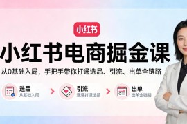 小红书电商0基础入门课程 手把手打通选品引流出单全链路