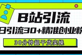 B站精准创业粉引流玩法 日引30+粉保姆级操作教程