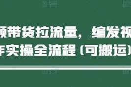 短视频带货拉流量教程 编发视频制作全流程及可搬运玩法解析
