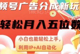 视频号广告分成新玩法 依托IP+AI自动化操作小白也能轻松上手