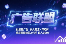 广告联盟全自动看广告掘金项目 可矩阵操作单月收益可达1万+