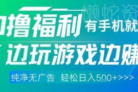 无门槛0撸赚钱项目详解 玩游戏做任务随时随地可做易上手
