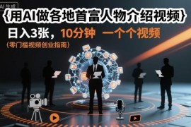 用AI制作各地首富人物介绍视频 低门槛副业10分钟产出可日入300