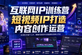 互联网IP训练营教程分享 短视频IP打造与内容创作运营指南