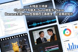 AI电影大师课实操教程 借助ChatGPT等AI工具打造爆款短视频