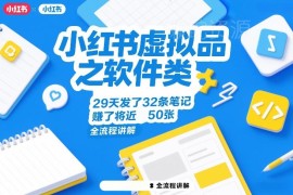 小红书软件类虚拟品运营实操全流程 29天32条笔记变现近5000元