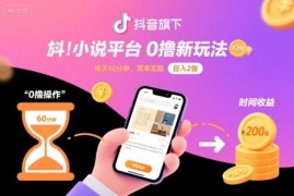抖音旗下小说平台0撸赚钱攻略 每日挂机60分钟操作简单收益稳定