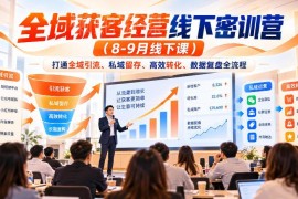 8-9月全域获客经营线下密训营 打通引流留存转化复盘全流程