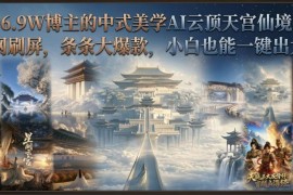 抖音6.9W粉博主亲授 零基础AI制作中式美学云顶天宫教程
