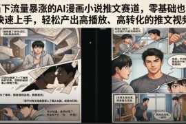 AI漫画小说推文零基础入门教程 快速产出高播放高转化内容