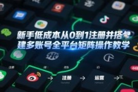 新手从0到1低成本搭建全平台多账号矩阵 完整实操教学指南