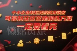 中小企业短视频精准获客指南 可复制落地训练方案详解